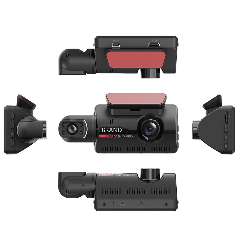 Dash Cam driving recorder 3Inch Camera 3-ways Night Vision  Car Black Box HD Recording