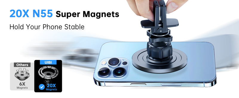 Magsafe Car Mount, Magnetic Car Phone Holder 20 Strong Magnets with Clip 360° Rotation Air Vent Cell Phone Mount Fit for Magsafe iPhone 16 15 14 13 12 Pro Max Mini MagSafe Case