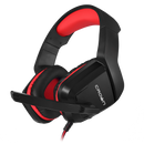 Wired Headset, Stereo Headphones with Noise-Cancelling Microphone Red Color
