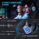 Wired Headset, Stereo Headphones with Noise-Cancelling Microphone Red Color