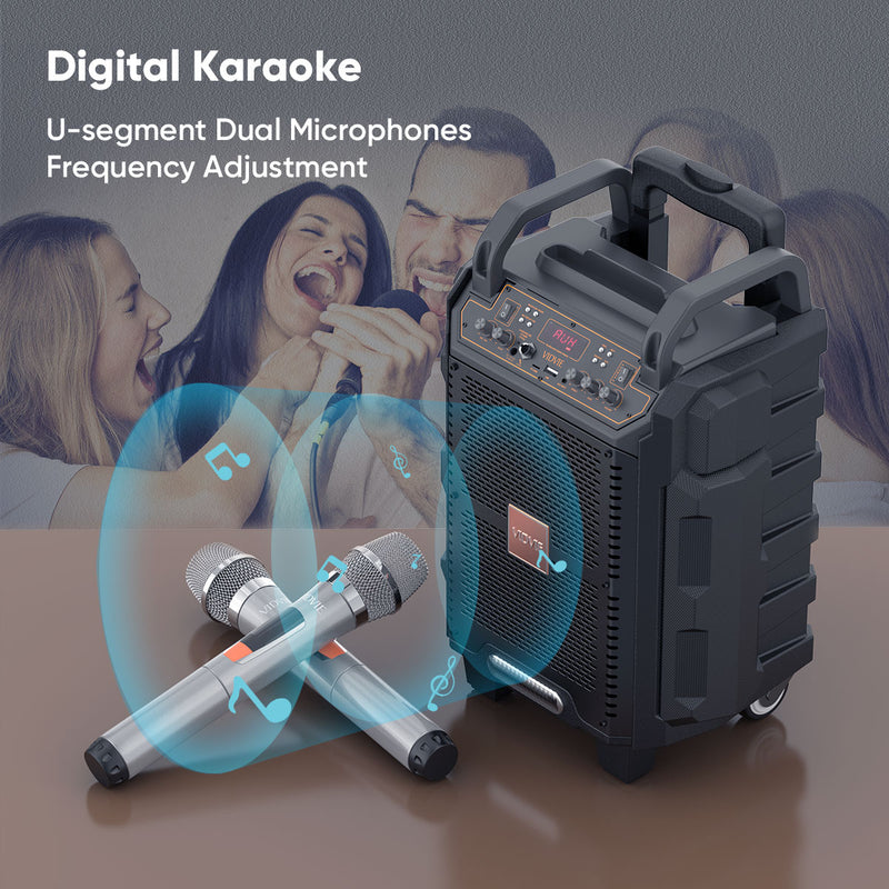 Portable 6.5 inch Karaoke Rechargeable Outdoor Wireless Party Trolly Speaker Bluetoot Subwoofer With Mic SD AUX