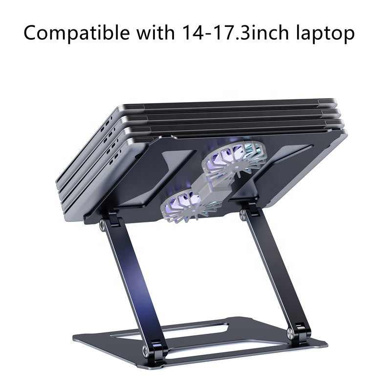 Portable Aluminium Foldable Laptop Stand Adjustable Height Folding Laptop Holder Stand with fan