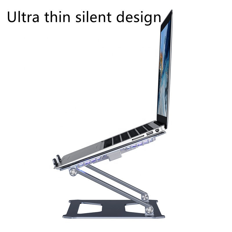 Portable Aluminium Foldable Laptop Stand Adjustable Height Folding Laptop Holder Stand with fan