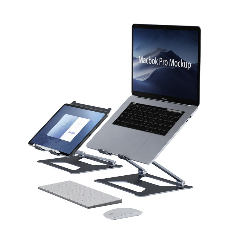 Portable Aluminium Foldable Laptop Stand Adjustable Height Folding Laptop Holder Stand with fan