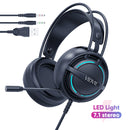 7.1 Surround Stereo LED Wired Audifonos Gamer Gaming Earphones Headset With Microphone ( Color - Black )