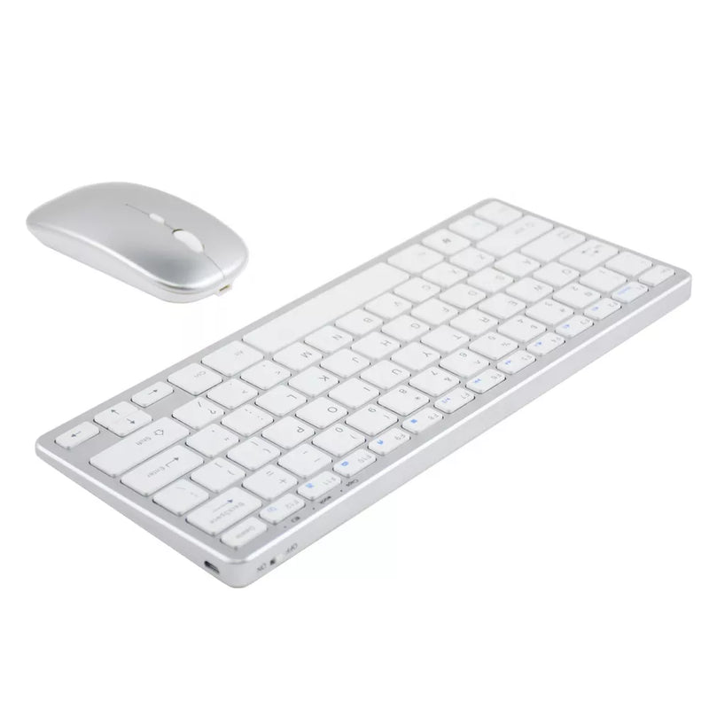 Slim 2.4Ghz Rechargeable Wireless Keyboard Mouse combo set for PC and Tablets Office Home Use