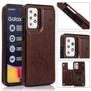PU Leather Flip Wallet TPU Case with back embossed flower Card Holders magnet button Phone Cases for Samsung S21