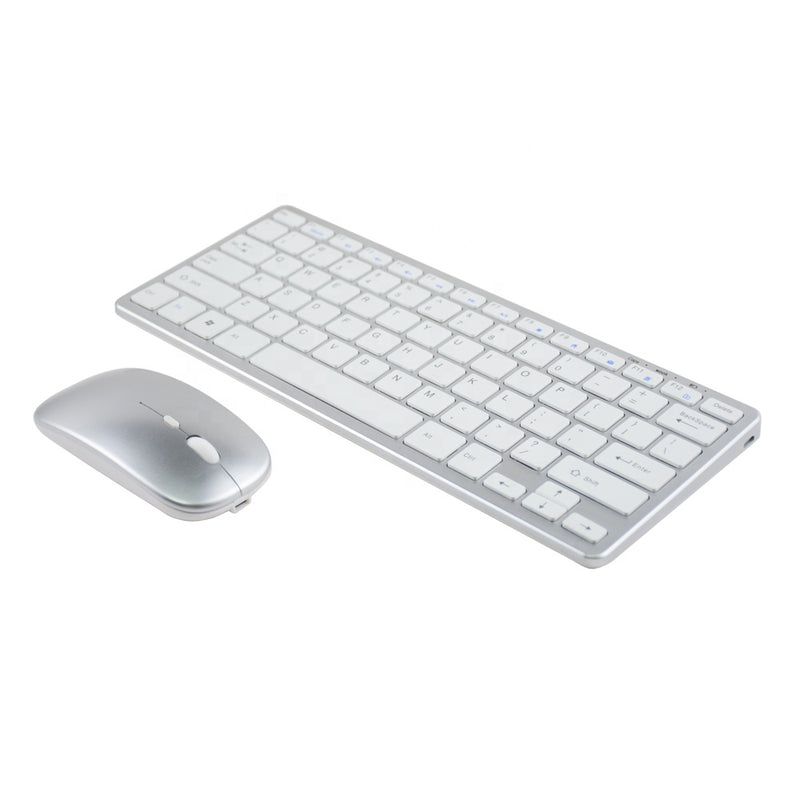 Slim 2.4Ghz Rechargeable Wireless Keyboard Mouse combo set for PC and Tablets Office Home Use