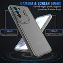 Hot selling PC frosted clear case camera stand , mobile phone case for Samsung S21