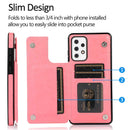 PU Leather Flip Wallet TPU Case with back embossed flower Card Holders magnet button Phone Cases for Samsung S21