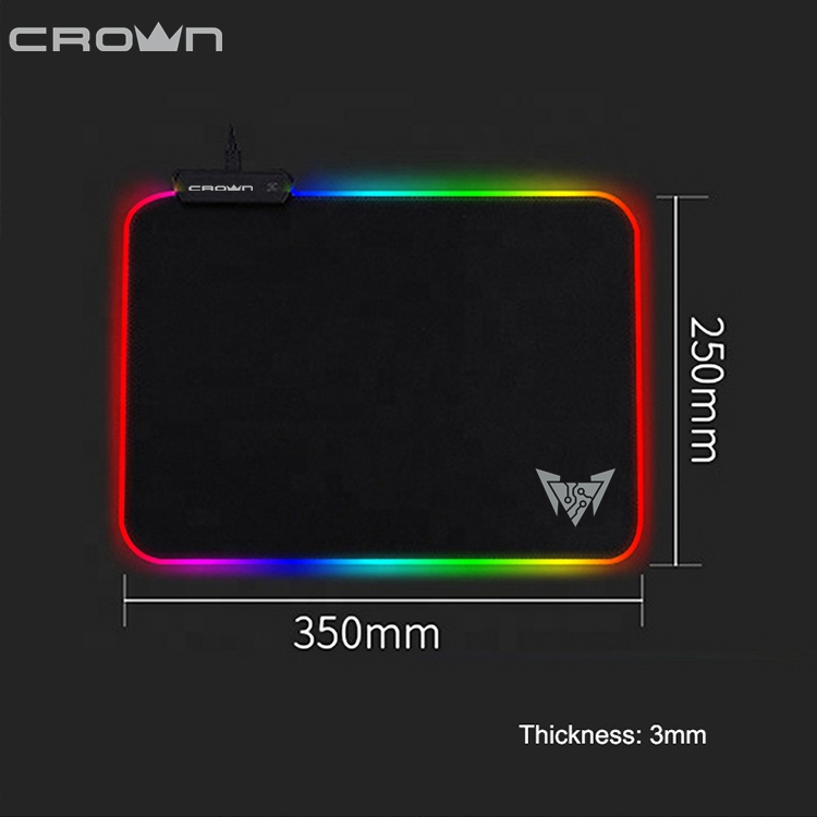 RGB Gaming Mouse Pad with  Ergonomic LED Mouse Pad , Anti-Slip Rubber Base Computer Mouse Pad for Gaming, Office, Home, COLOR - Black