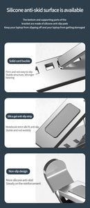 Foldable Portable Multi-Angle 9 Level Adjustable Double- Layer Aluminum Laptop stand holder