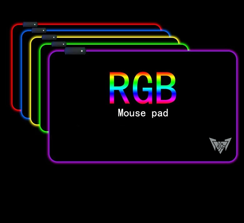 RGB Gaming Mouse Pad with  Ergonomic LED Mouse Pad , Anti-Slip Rubber Base Computer Mouse Pad for Gaming, Office, Home, COLOR - Black