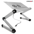 Laptop stand aluminium adjustable with double cooling fan foldable laptop cooler stand