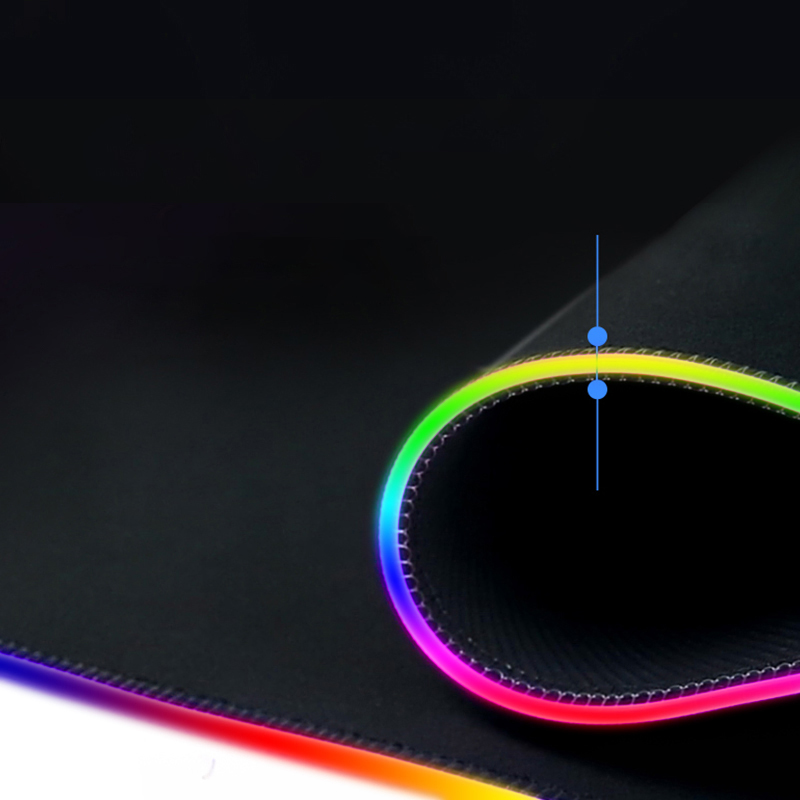 RGB Gaming Mouse Pad with  Ergonomic LED Mouse Pad , Anti-Slip Rubber Base Computer Mouse Pad for Gaming, Office, Home, COLOR - Black