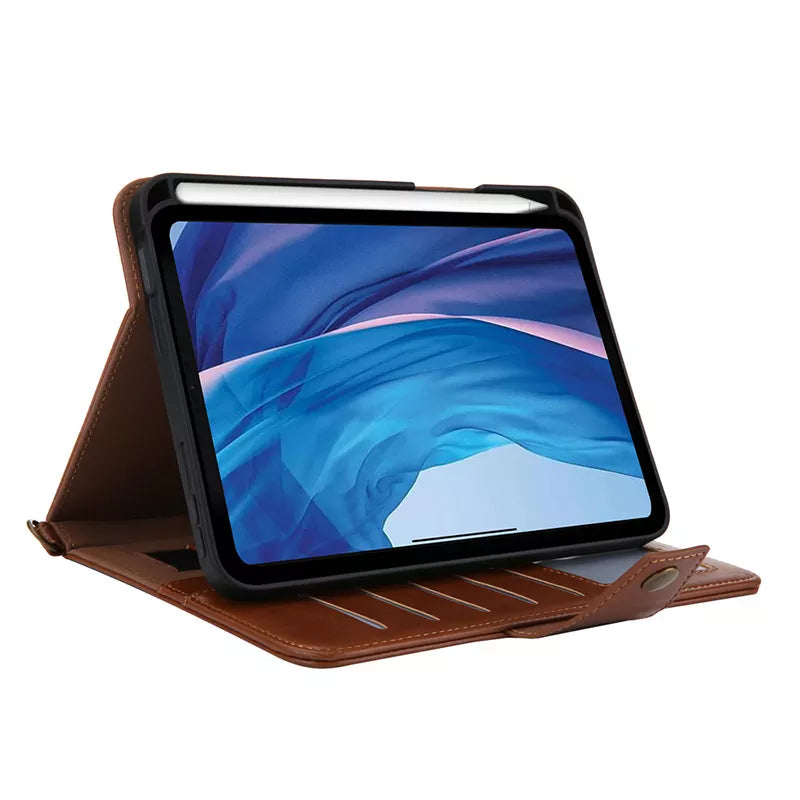 Folding bracket plug-in card messenger pen slot fashion strap flat Card Holder Handle Strap Tablet Case for Apple Series