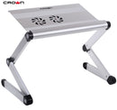 Laptop stand aluminium adjustable with double cooling fan foldable laptop cooler stand