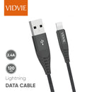 Lightning Data Cable Form USB A To Lightning MFi Certified Lightning CableNylon Braided Fast Charging Data Sync Multiple Long Cords Compatible with iPhone 12/11/Pro/Xs Max/X/8/7/Plus/6S/6/SE/5S High Speed 2.4 A fast Charging