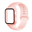 Sport Band Compatible for Apple Watch Band 40mm with Screen Protector Case, Men Women Soft Silicone Strap for iWatch Series 5&6