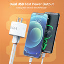 Wall Charger Fast Charging 12W Output Universal for Mobile Phone, Circle Design Compact Charging Head Premium Quality with Included USB-C Cable