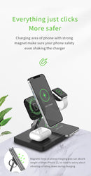 4-in-1 Magnetic Wireless Charger, 15W fast Mag-Safe Charging Station for iPhone 12 series, iWatch s2 to SE & Samsung Galaxy Series ,Earbuds