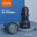 Dual Mobile USB PD20W QC3.0 Fast Charging Car Charger for IOS, Android Included Cables According to Your Need