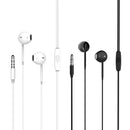 Simple 3.5mm Jack Earphone Wired TPE Control Line Black White Wire Headphone with Microphone