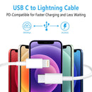 USB C to Lightning Cable iPhone Fast Charger Cable USB-C Powe Charging Cord for iPhone 13/12/12 PRO Max/12 Mini/11/11PRO/XS/Max/XR/X/8/8Plus/iPad, White