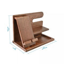 Natural solid wood phone dock stand wallet holder watch key storage box men's gift desktop storage rack