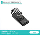 Power bank 10000MAH thin built-in 4 cables fast charging high capacity power bank with cable wireless charger Universal Compatible