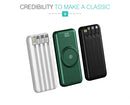 Power bank 10000MAH thin built-in 4 cables fast charging high capacity power bank with cable wireless charger Universal Compatible