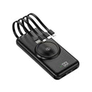 Power bank 10000MAH thin built-in 4 cables fast charging high capacity power bank with cable wireless charger Universal Compatible