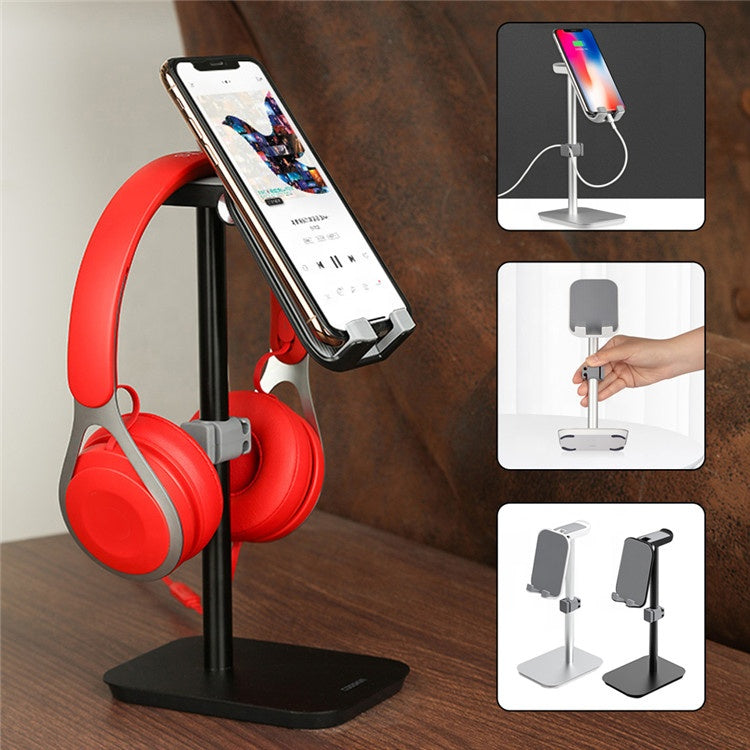 Aluminum Alloy Adjustable Mobile Phone Display Stand Tablet headphone and phone stand