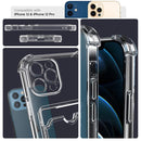 Crystal Clear Case for iPhone 12/12Mini/12Pro/12ProMax Case, Minimalist Wallet Case with Card Holder, Slim Protective Soft TPU Shockproof Cover