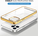 Electroplated Soft TPU Phone Case For iPhone-12/Mini/Pro/ProMax Crystal Transparent Shockproof Shell Protective Bumper